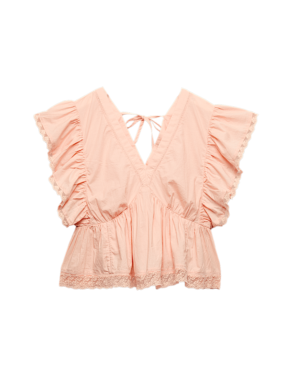 Pure Cotton Ruffle Embroidered Detail Blouse