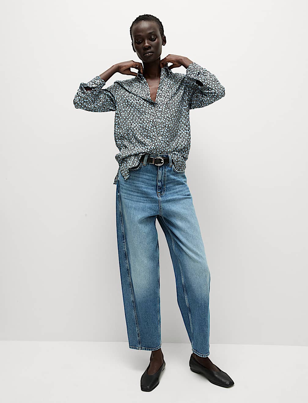 Printed Collared Button Through Shirt