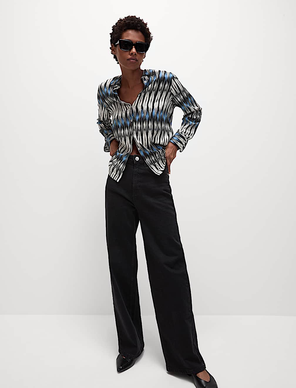 Printed Collared Button Through Shirt