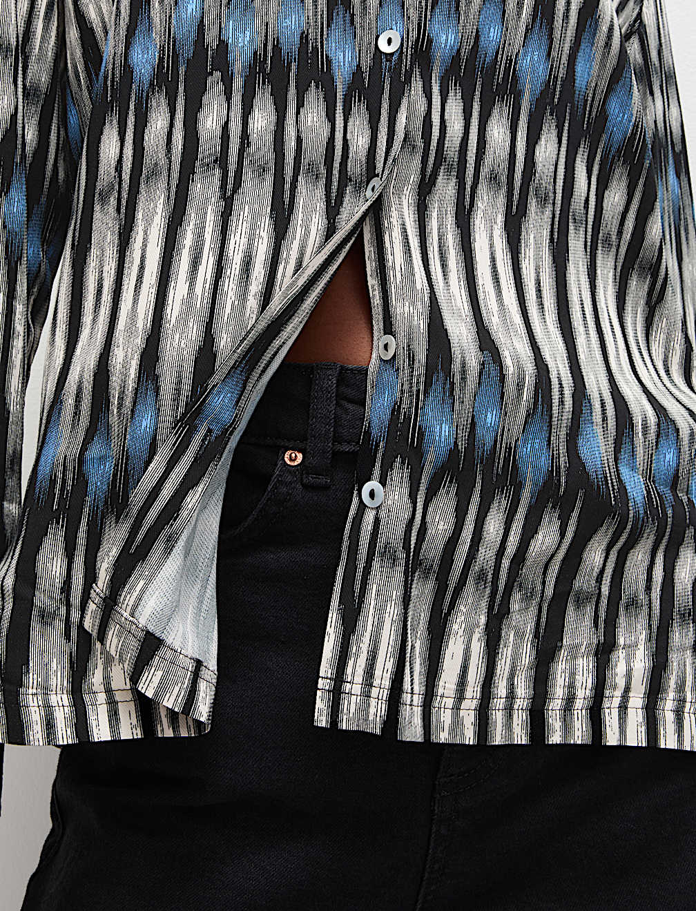 Printed Collared Button Through Shirt