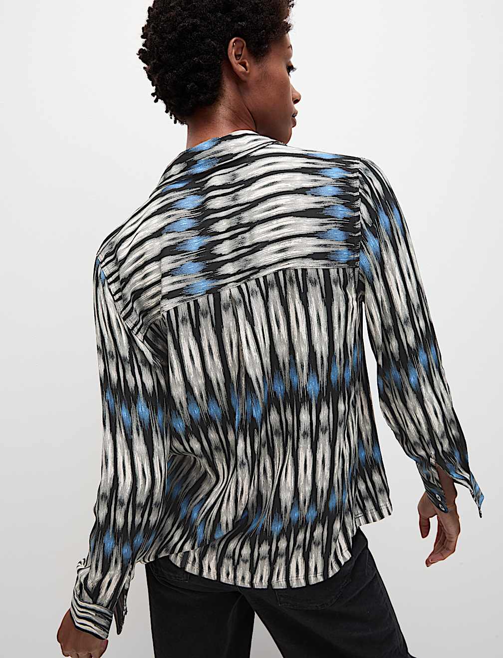 Printed Collared Button Through Shirt