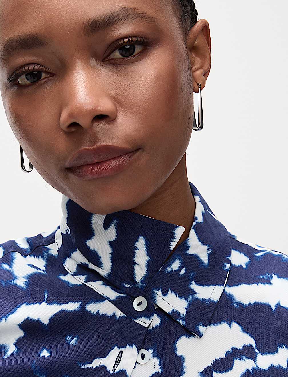 Printed Collared Button Through Shirt