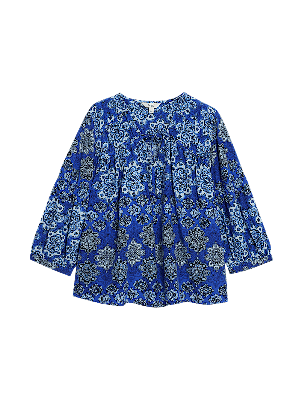 Pure Cotton Printed V-Neck Blouse