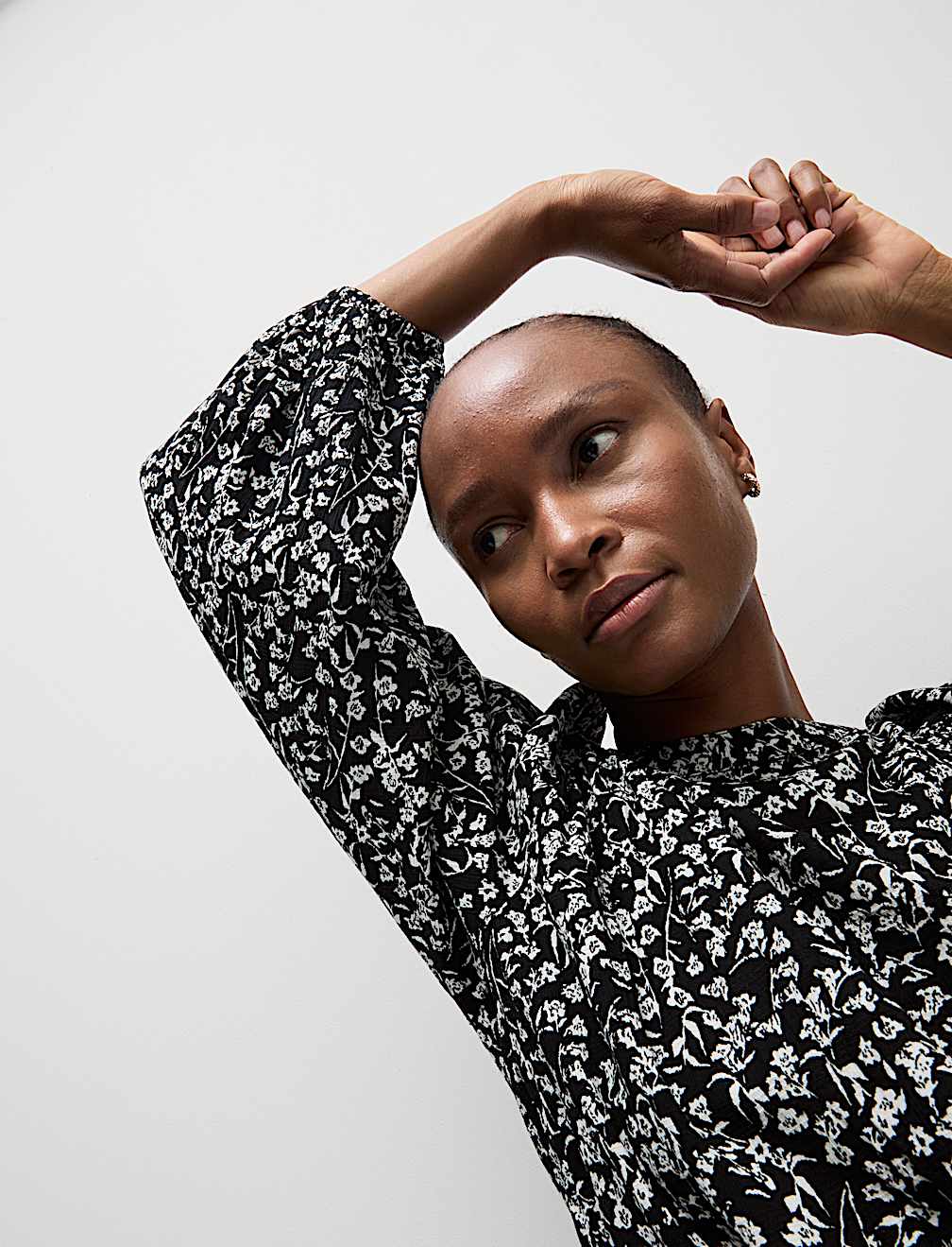 Cotton Blend Floral Blouse