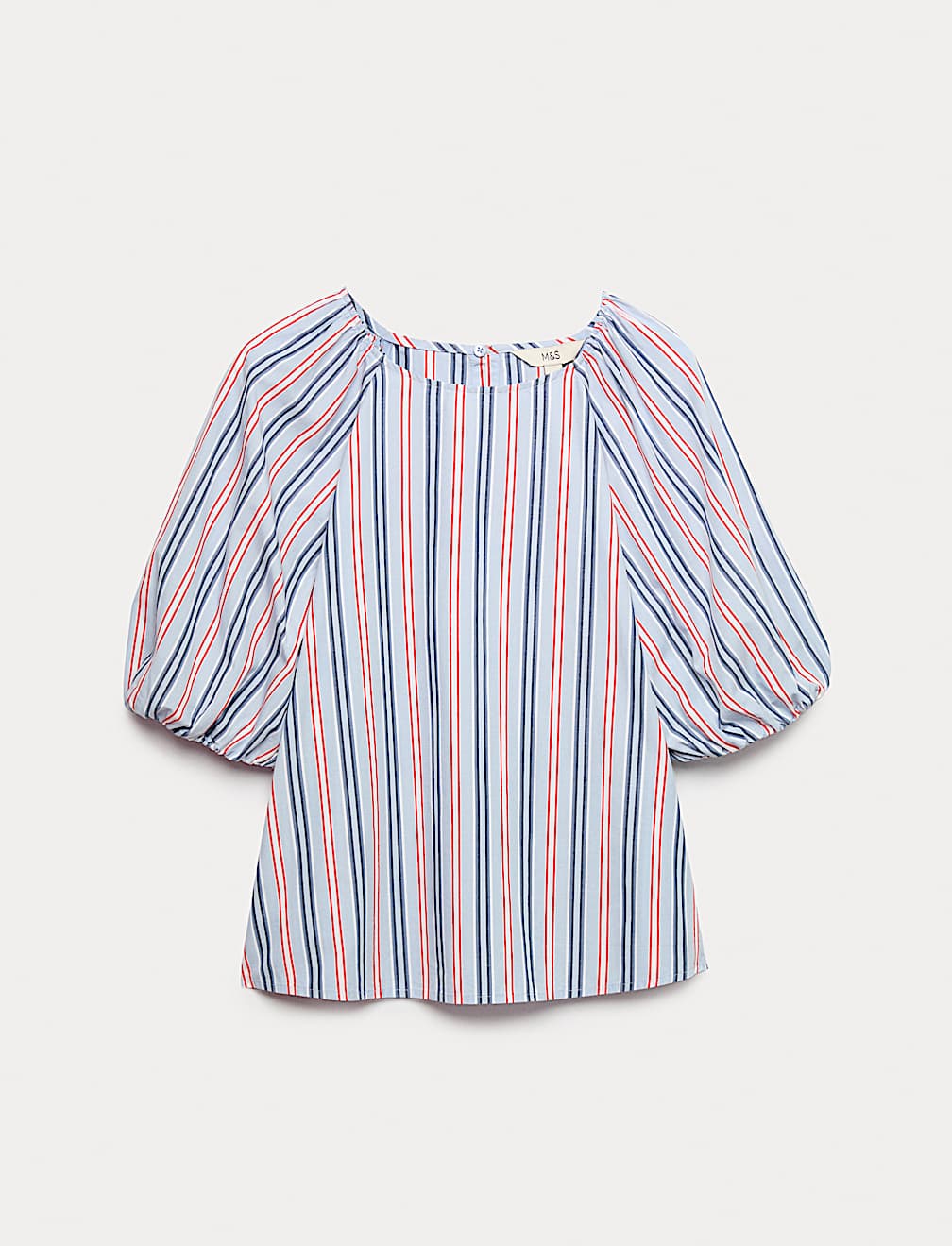 Pure Cotton Printed Puff Sleeve Blouse