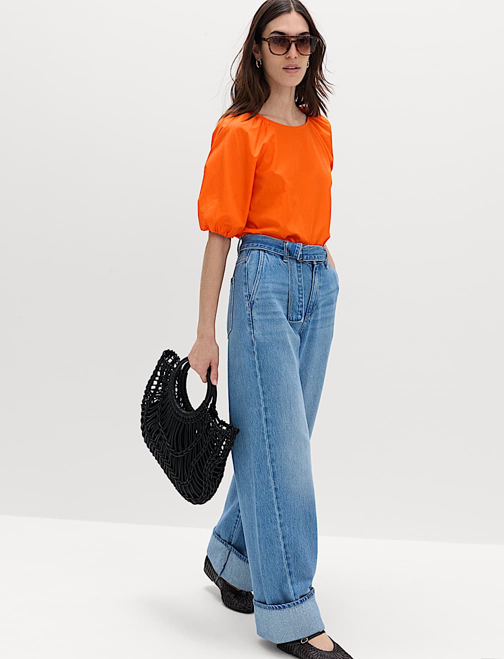 Pure Cotton Printed Puff Sleeve Blouse