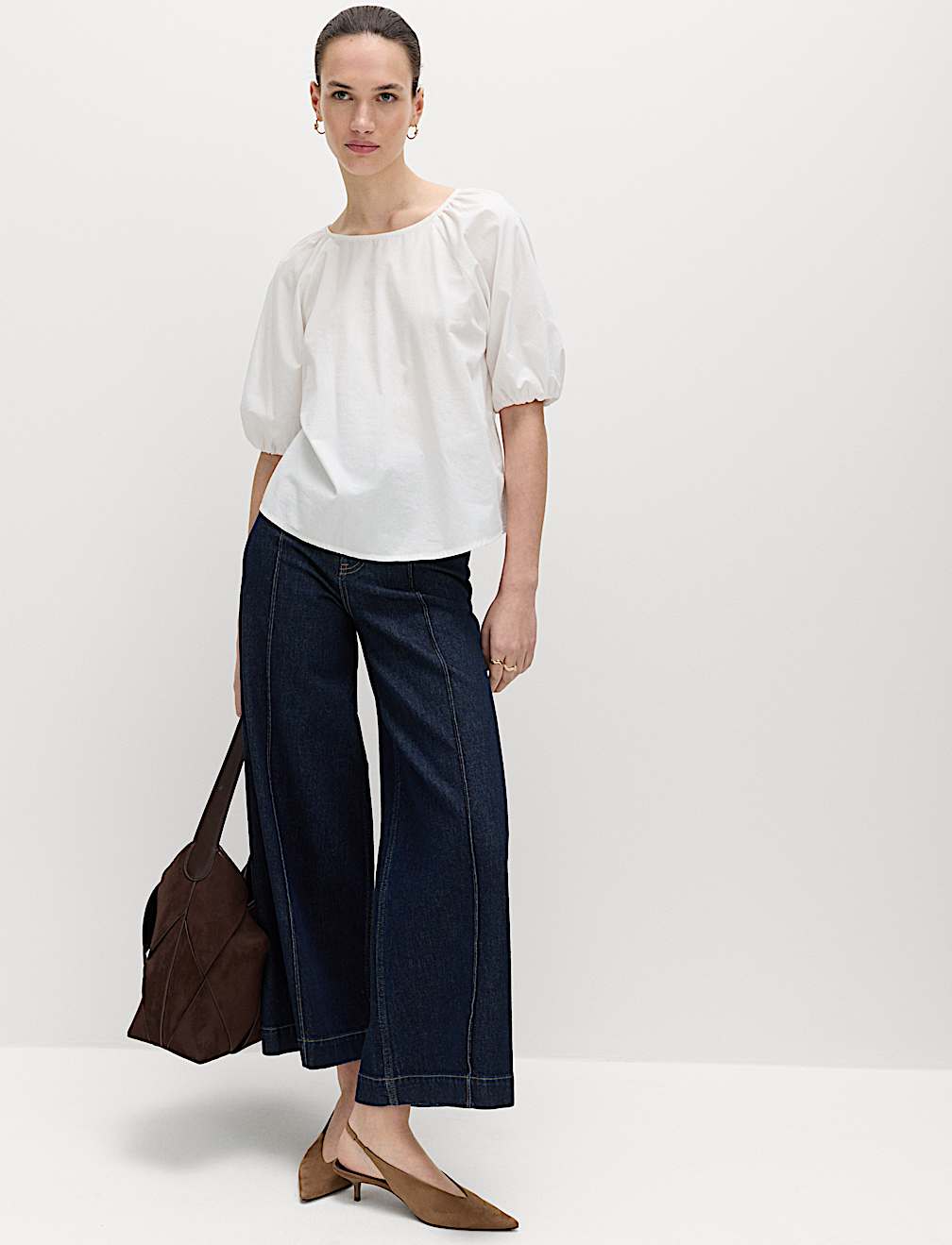 Pure Cotton Printed Puff Sleeve Blouse