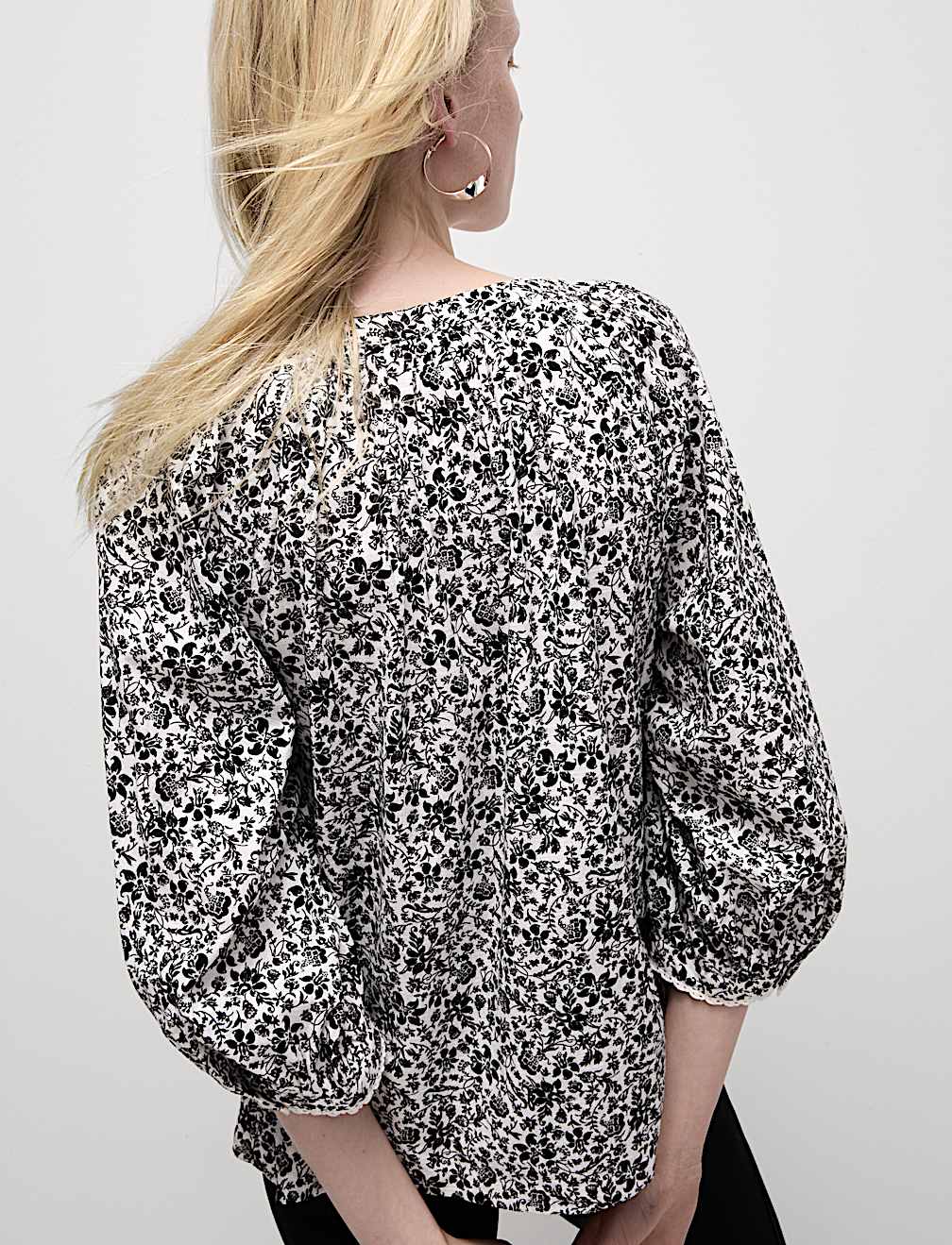 Pure Cotton Floral Blouse