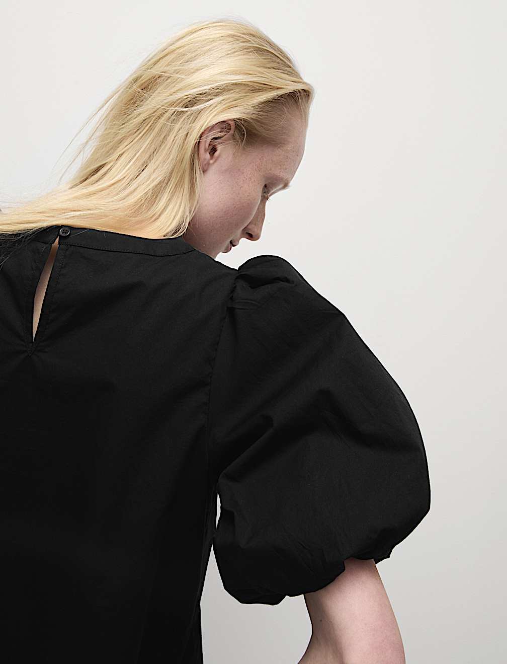 Pure Cotton Smocked Detail Puff Sleeve Top