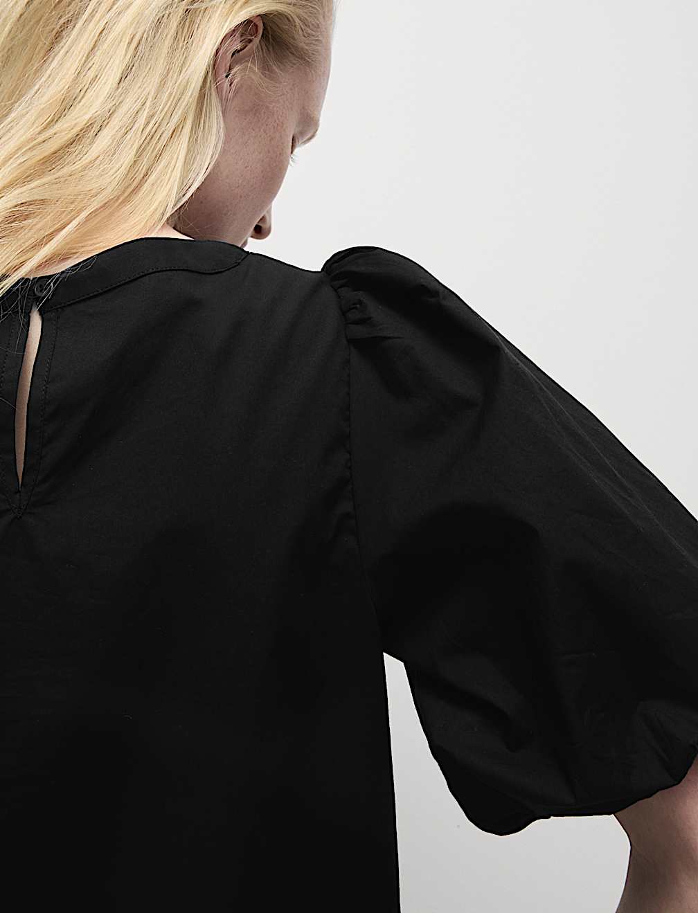 Pure Cotton Smocked Detail Puff Sleeve Top