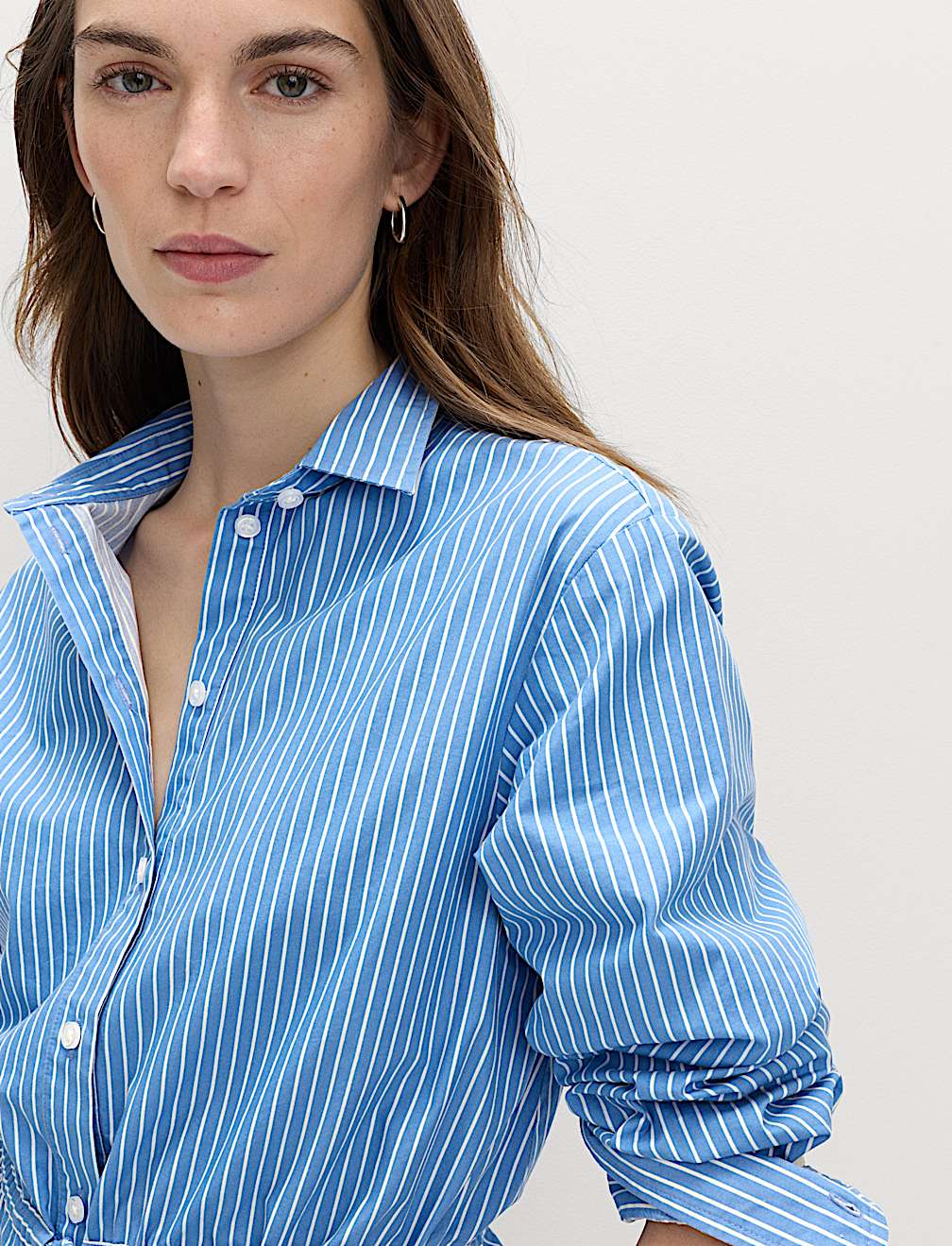 Pure Cotton Striped Drawstring Shirt