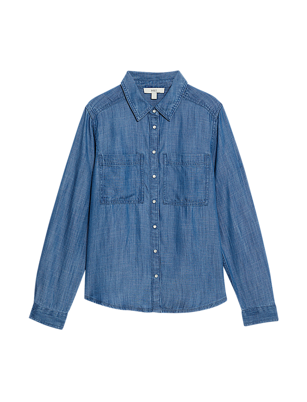 Pure Lyocell Collared Button Through Shirt