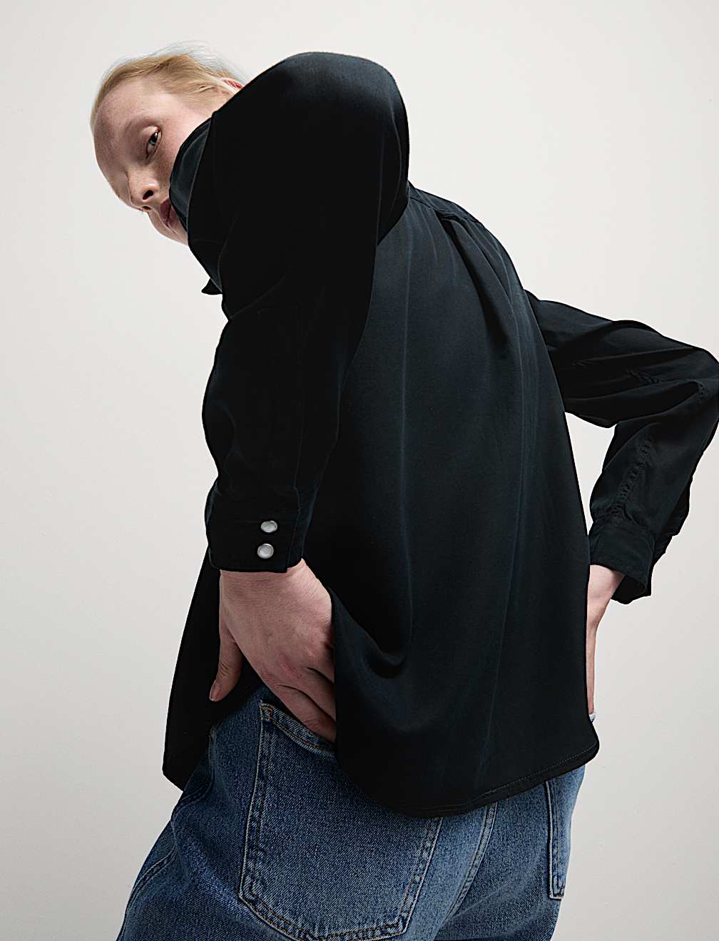 Pure Lyocell Collared Button Through Shirt