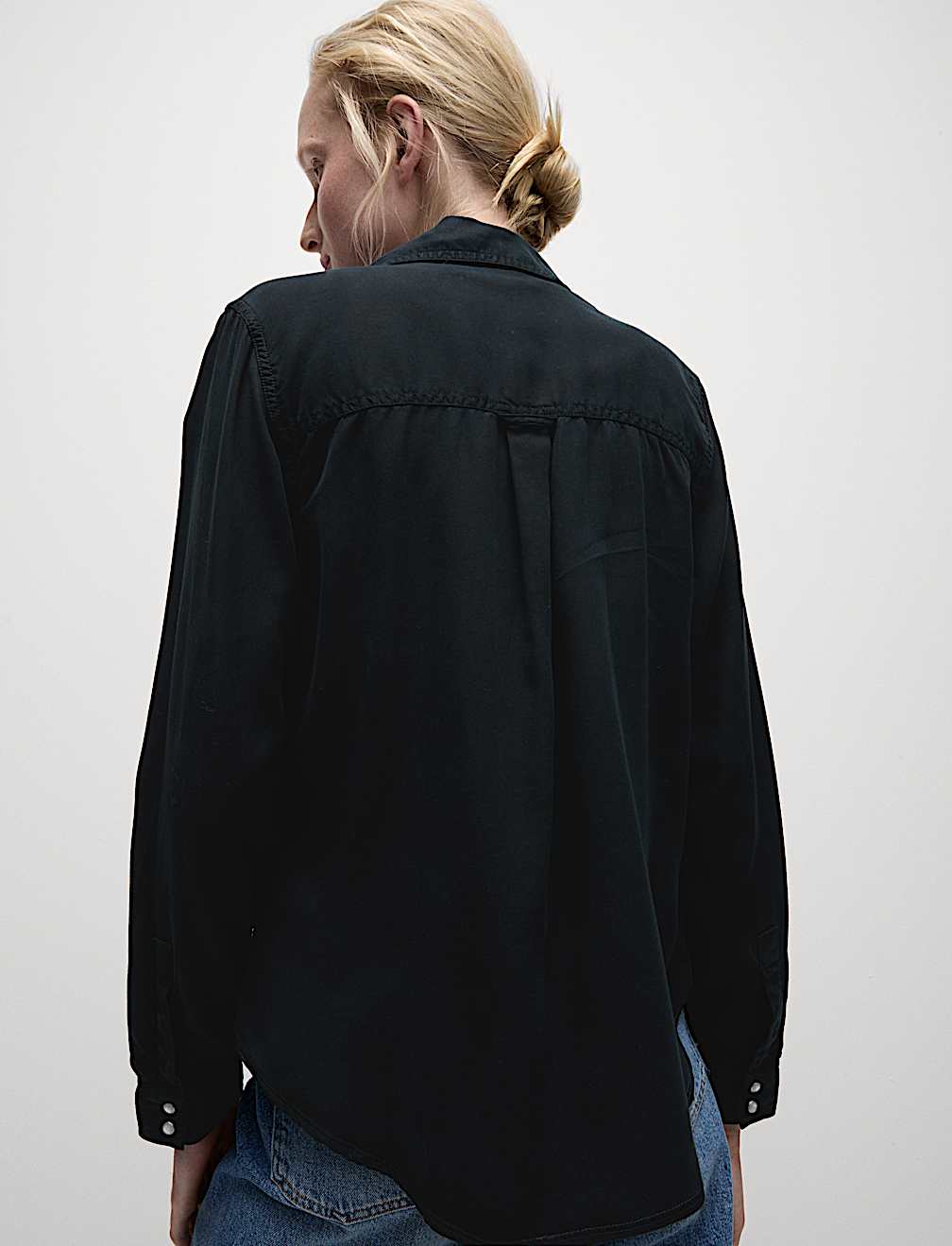 Pure Lyocell Collared Button Through Shirt