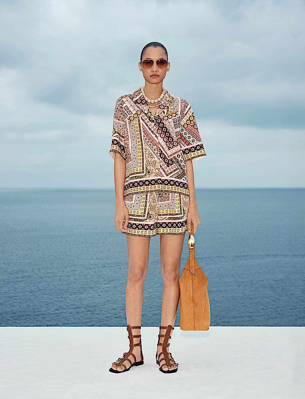 Geometric Printed Button Through Shirt