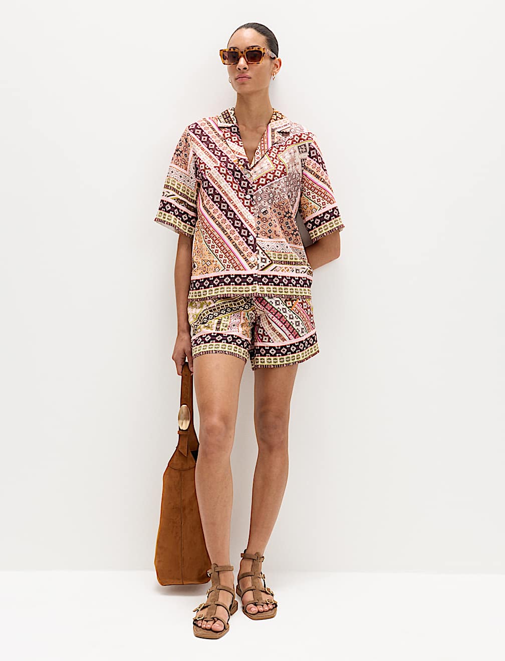 Geometric Printed Button Through Shirt