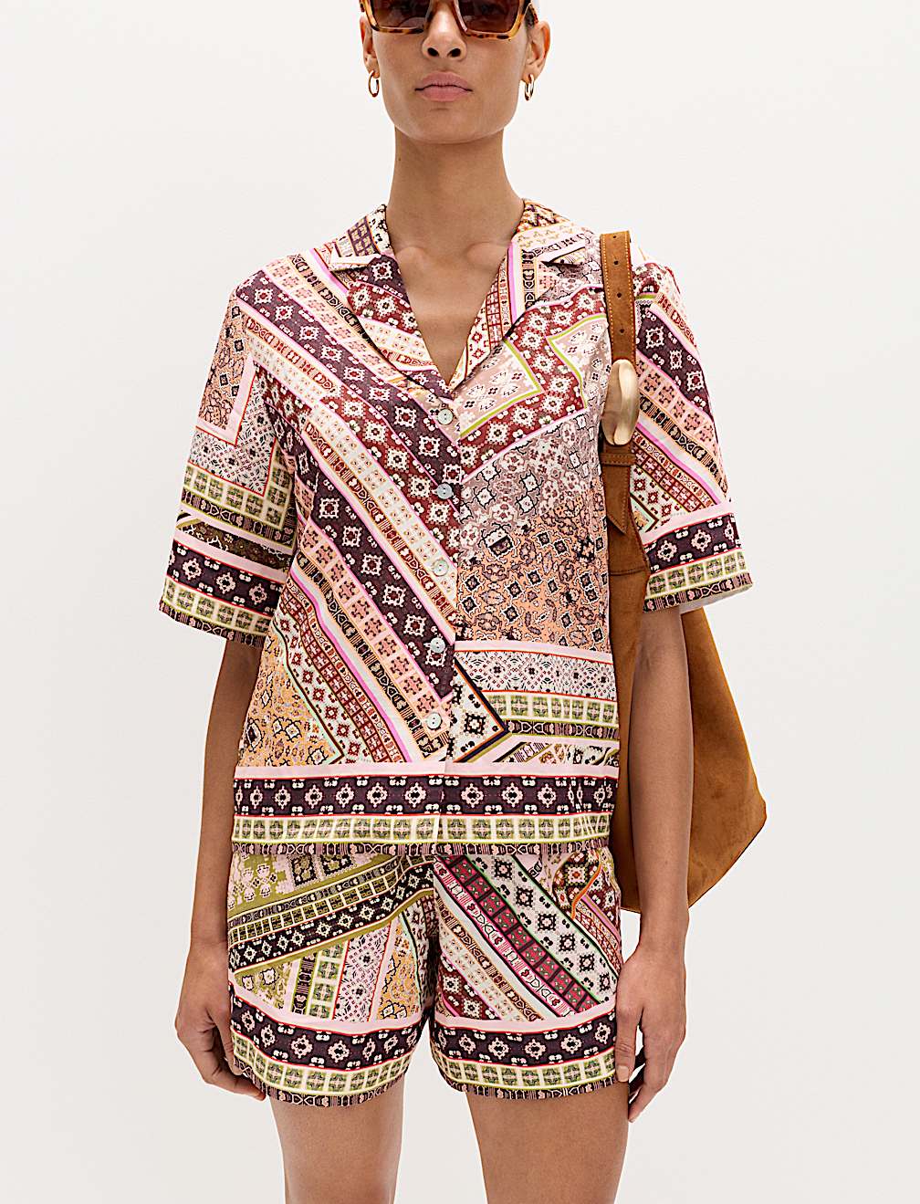 Geometric Printed Button Through Shirt