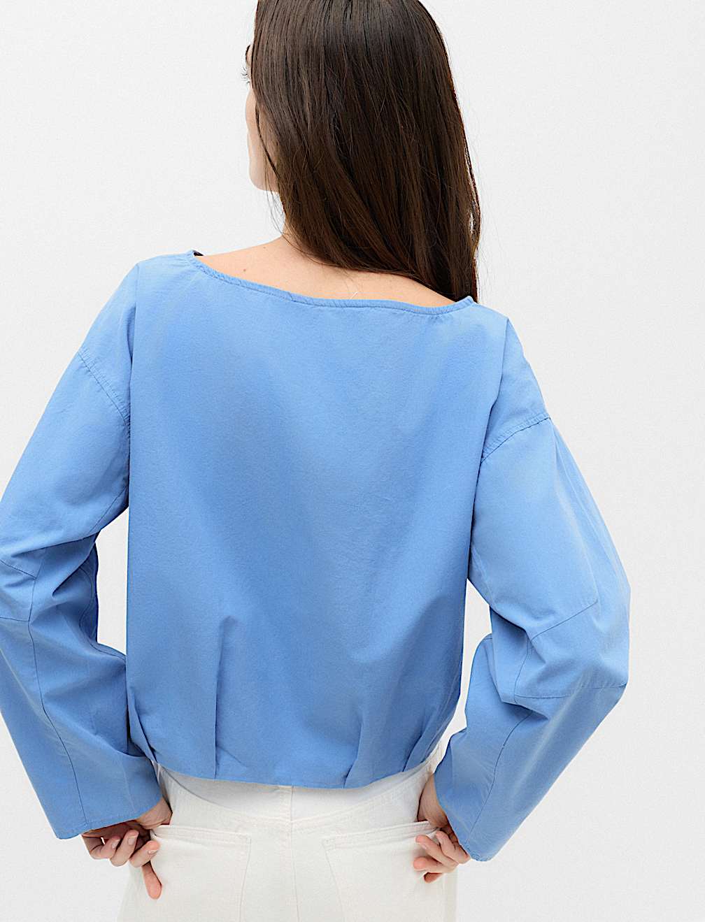 Pure Cotton Polka Dot Barrel Sleeve Blouse