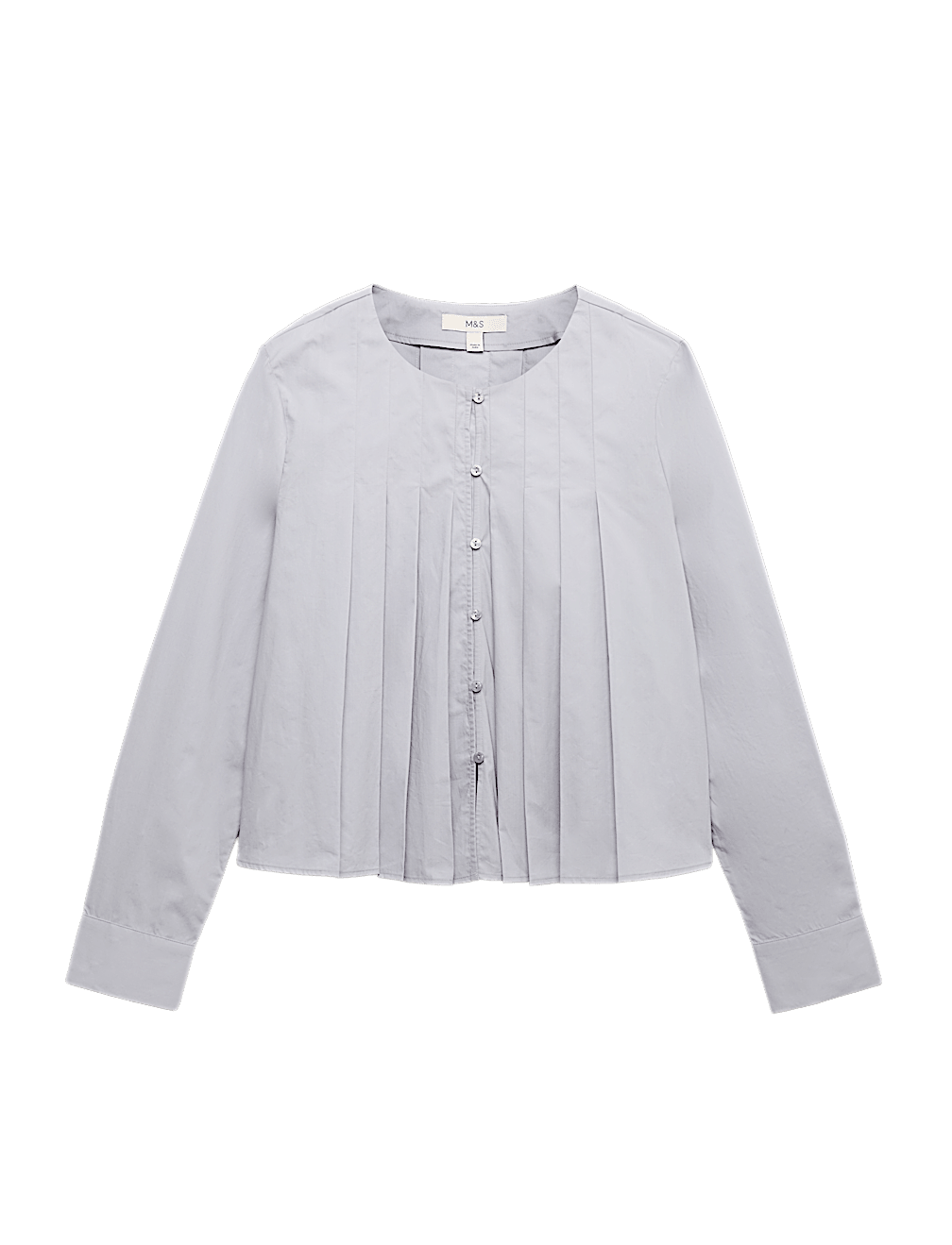 Pure Cotton Pleat Detail Blouse