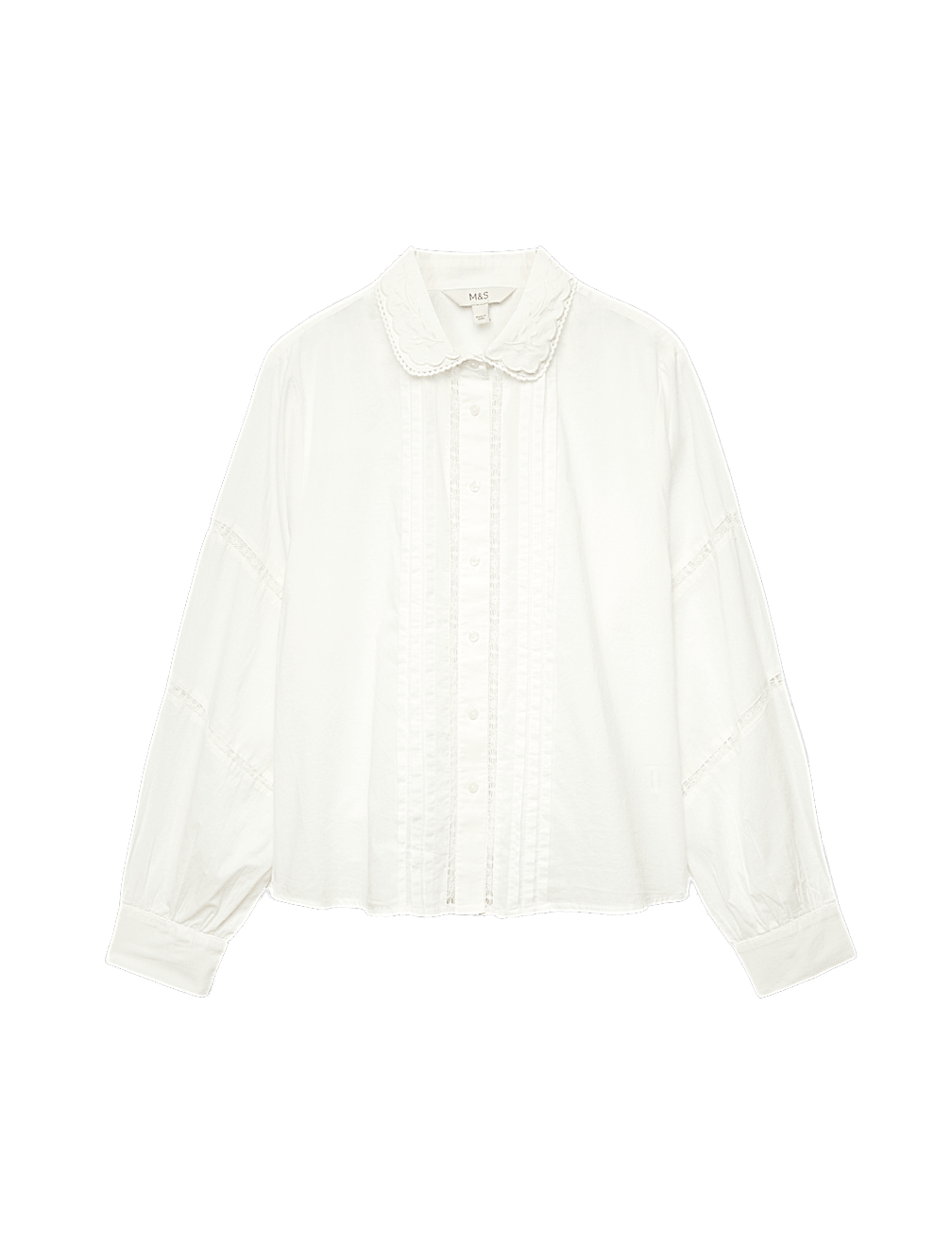 Pure Cotton Embroidered Collar Shirt