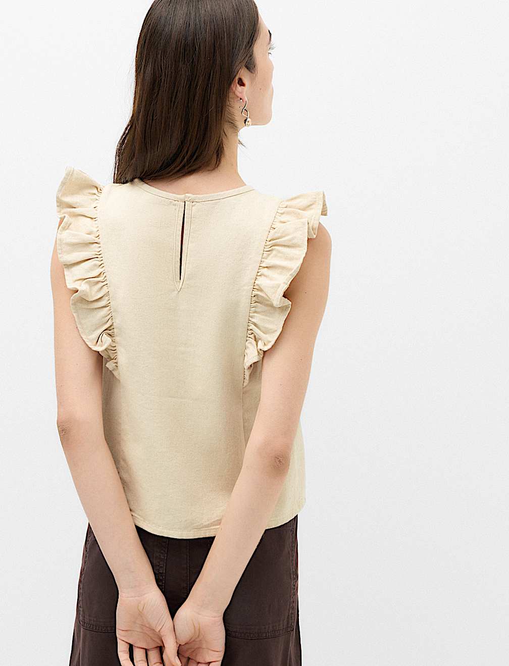 Denim Frill Detail Top