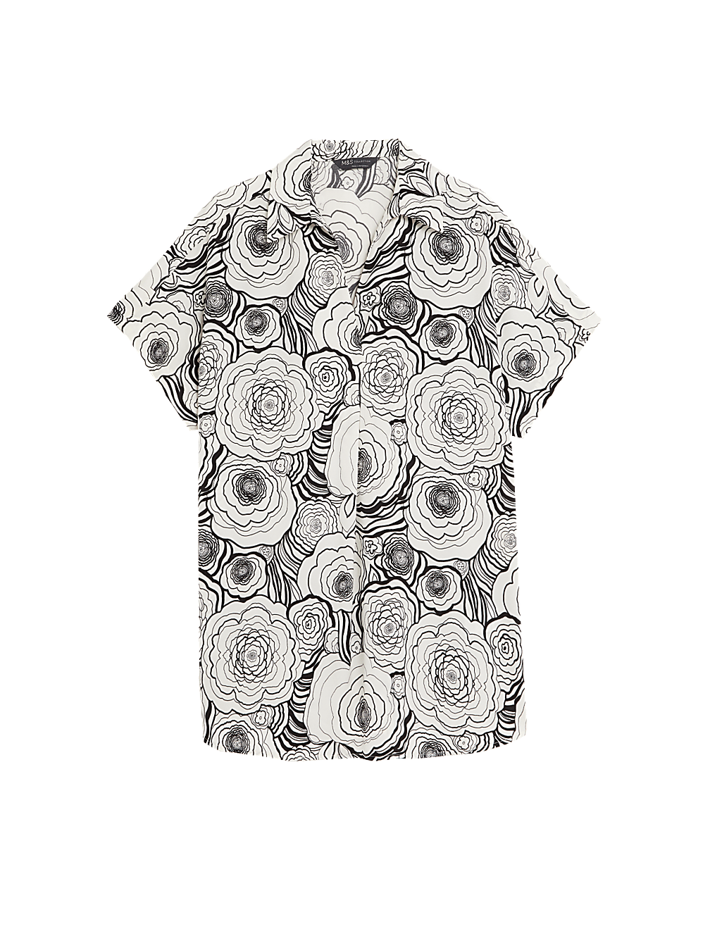 Satin Printed Popover Blouse