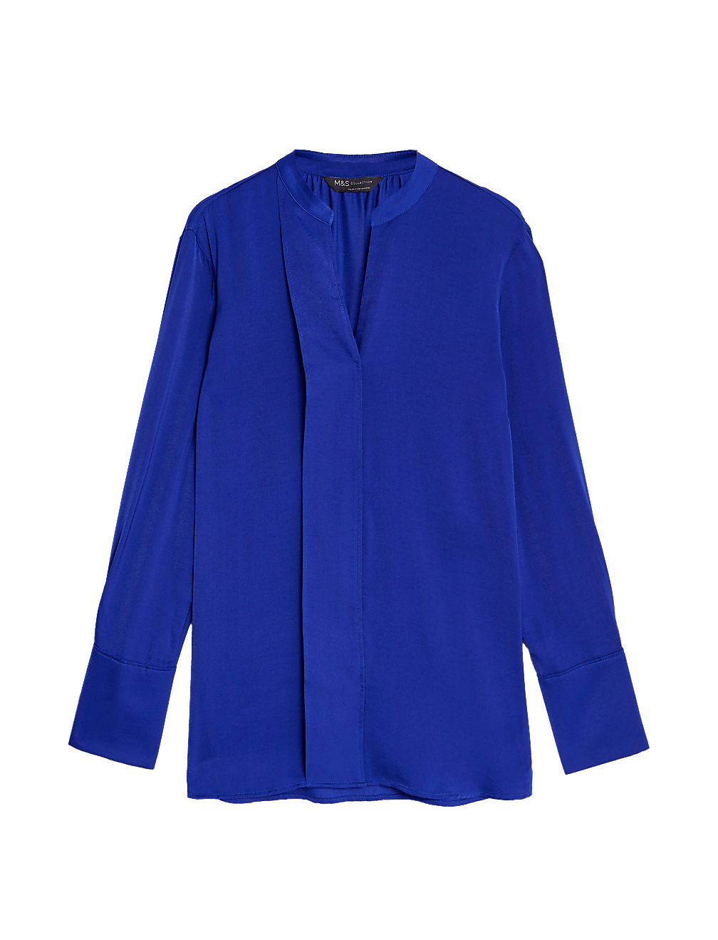 Satin V-Neck Popover Blouse