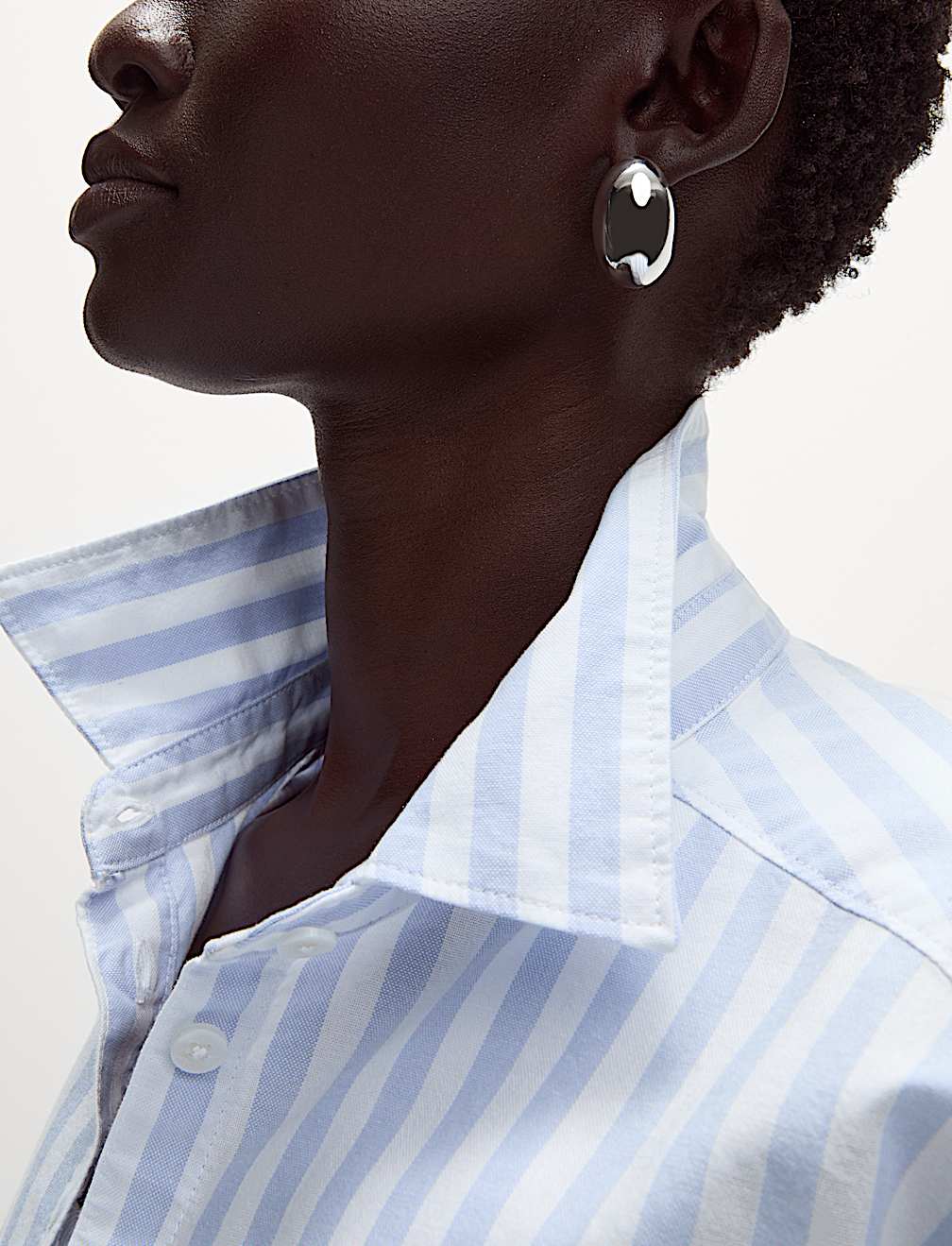 Pure Cotton Striped Oversized Shirt