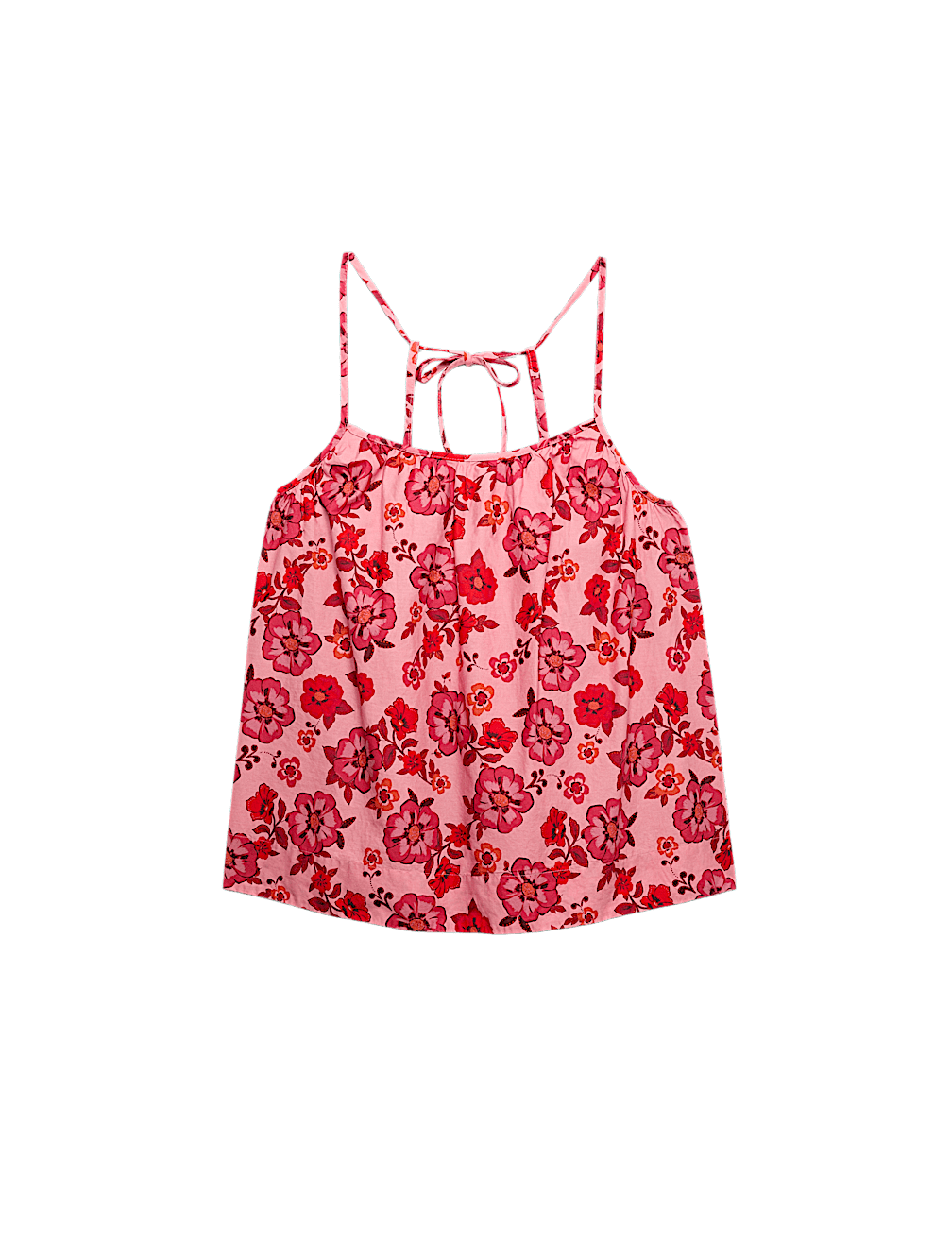 Pure Cotton Floral Tie Back Cami Top