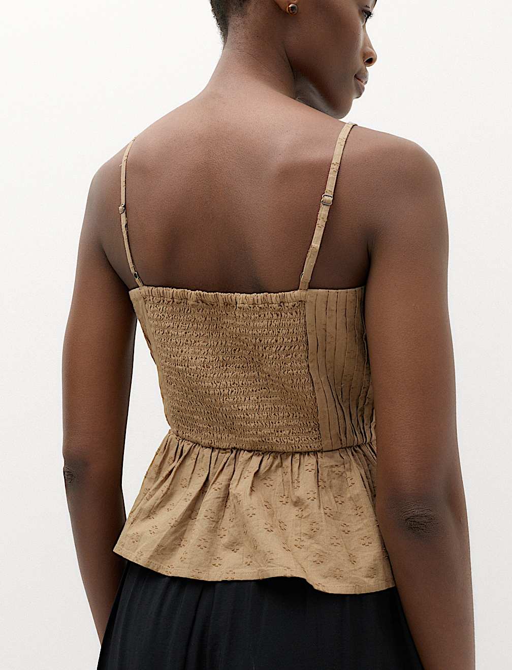 Pure Cotton Embellished Square Neck Cami