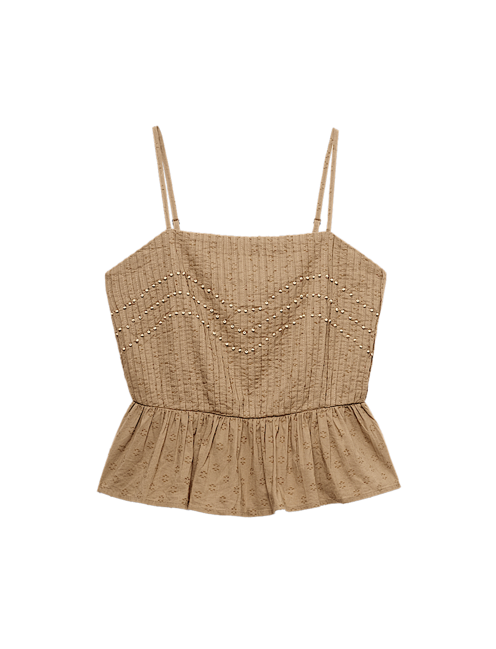 Pure Cotton Embellished Square Neck Cami