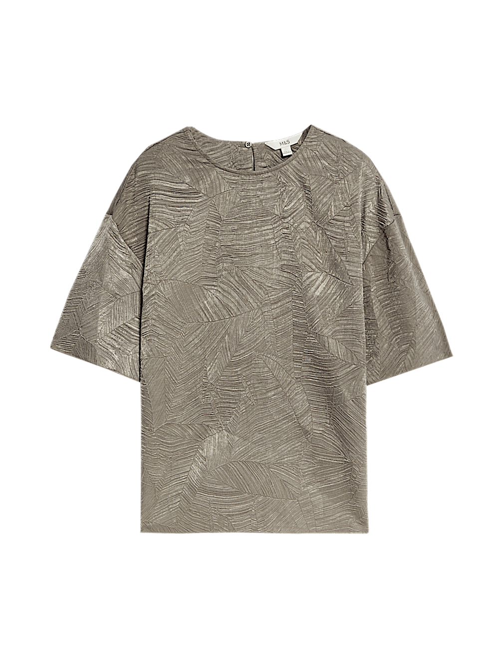 Textured Round Neck T-Shirt