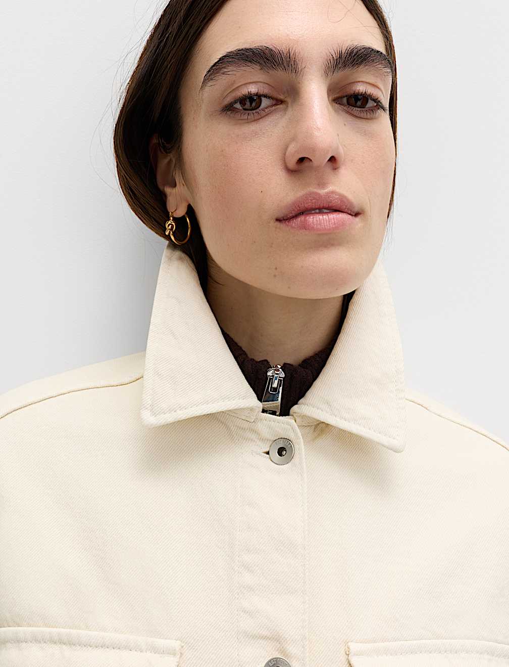 Pure Cotton Denim Relaxed Shacket