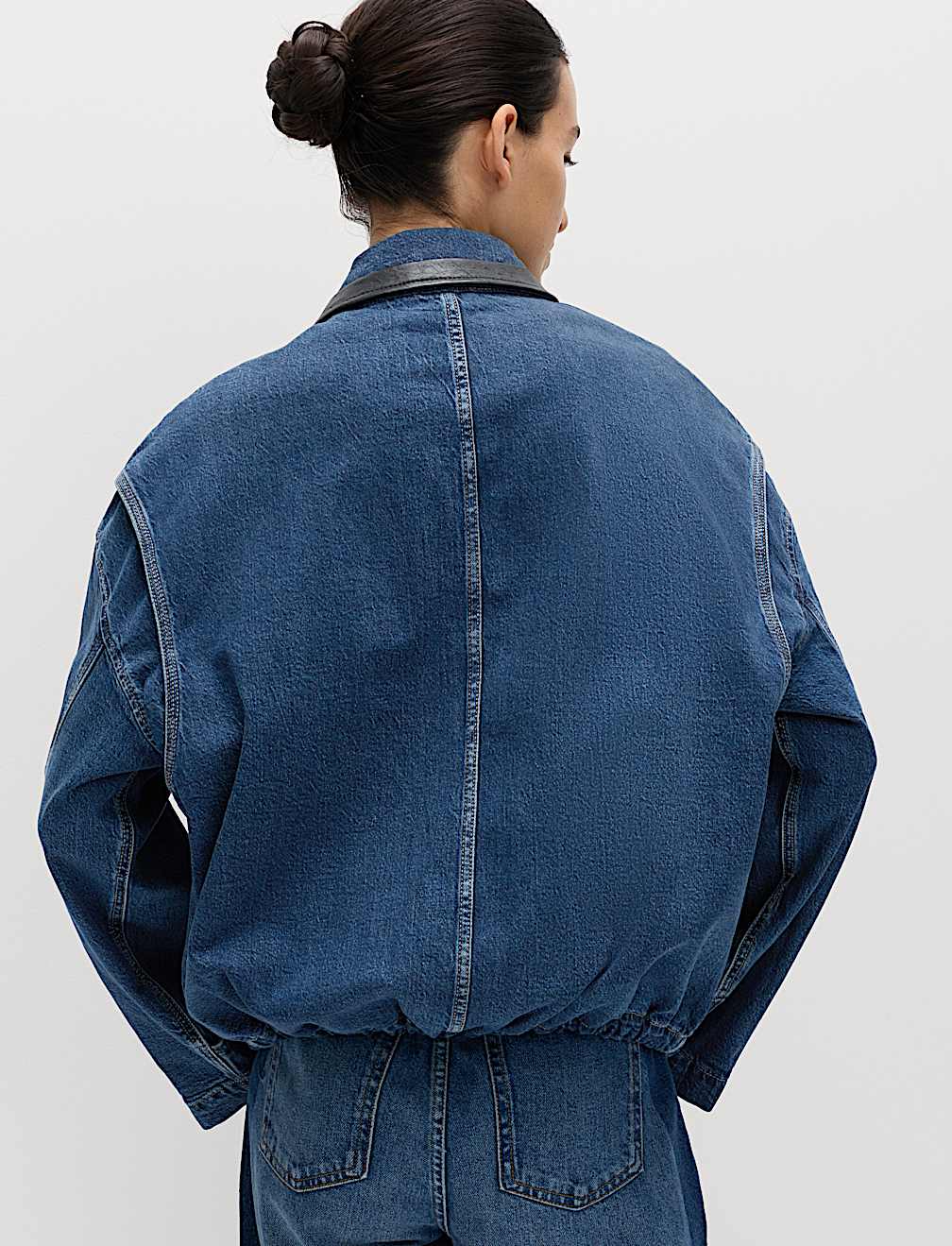 Denim Relaxed Bomber Jacket