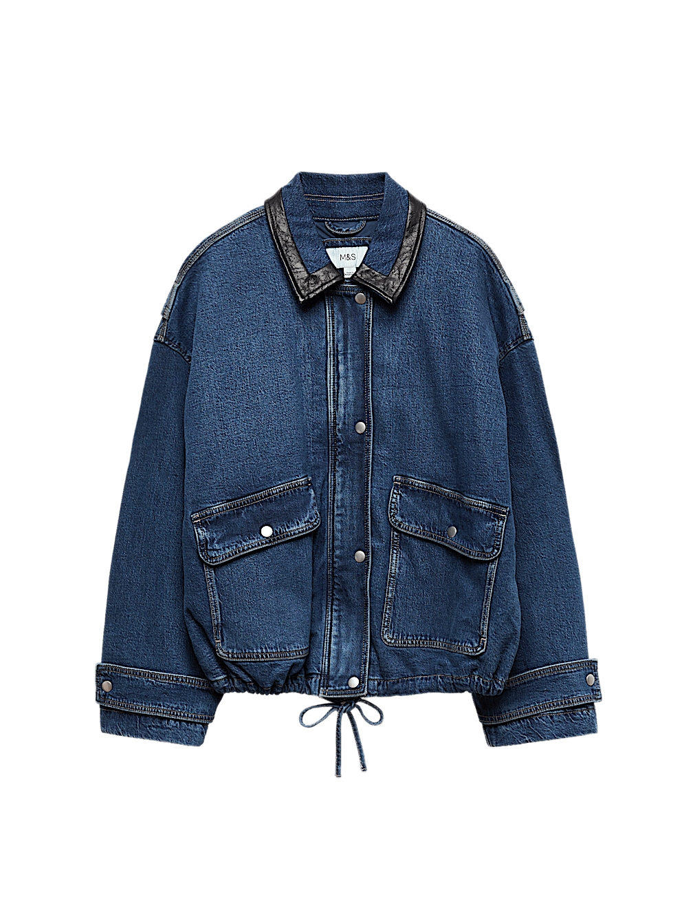 Denim Relaxed Bomber Jacket