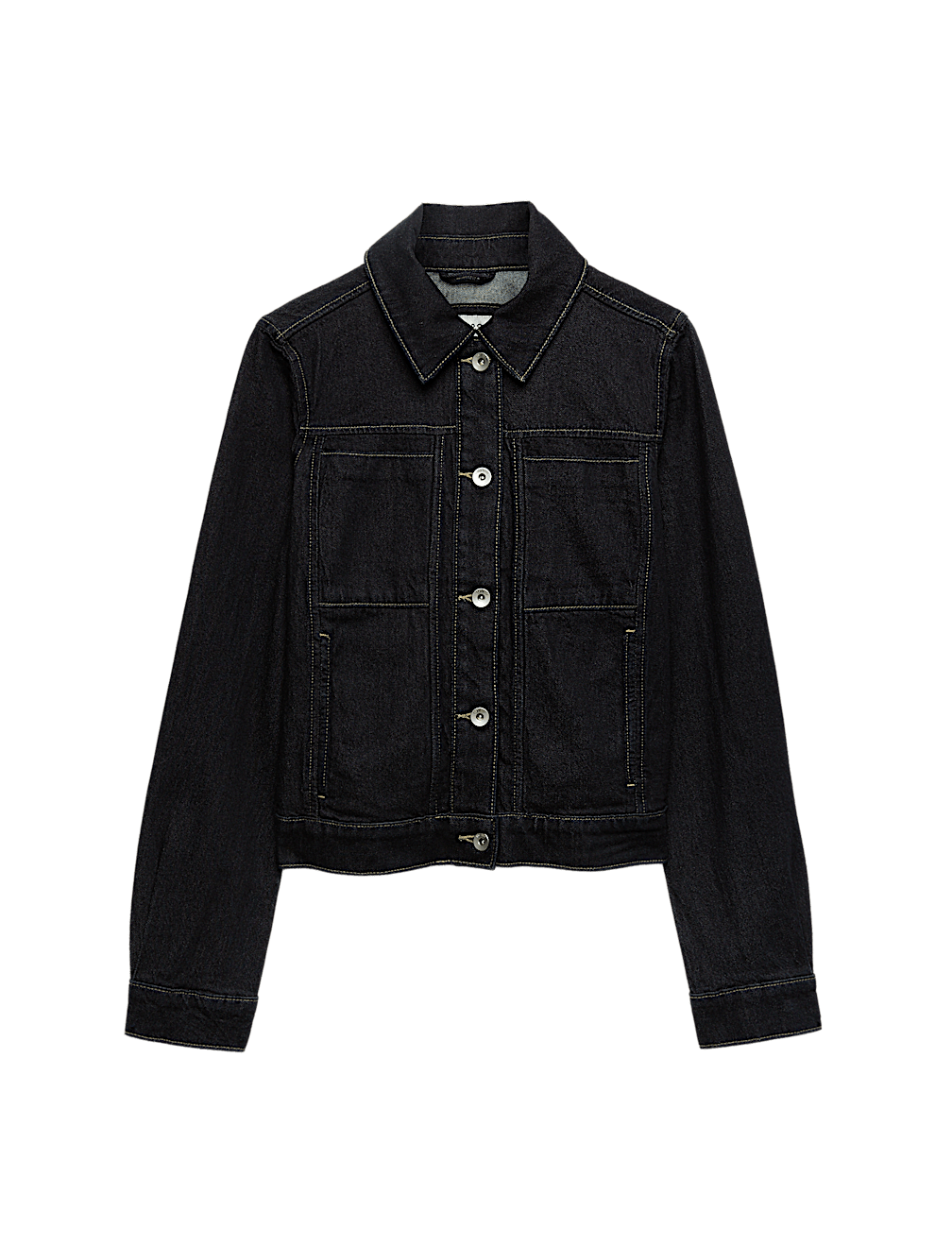Denim Collared Short Trucker Jacket