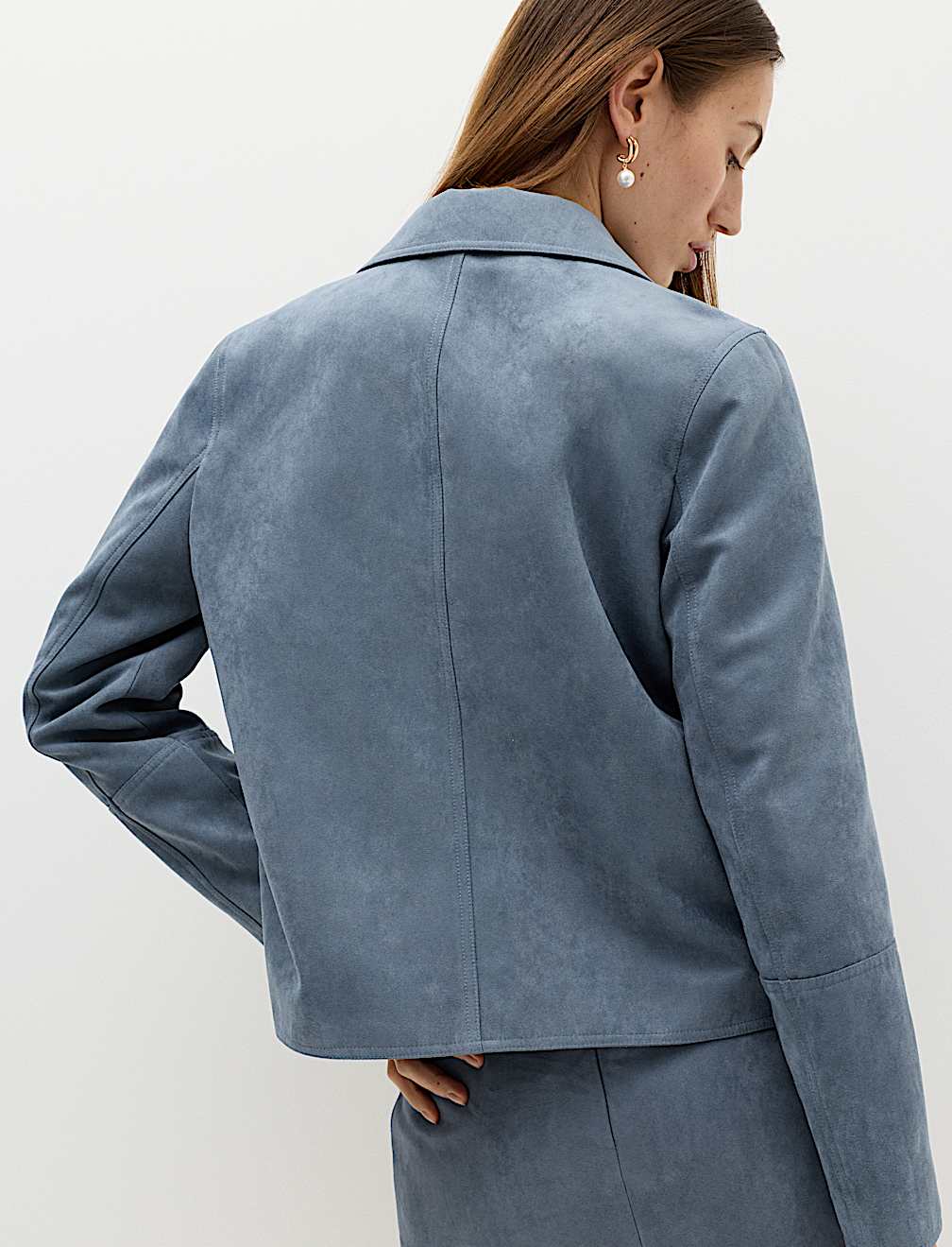 Suedette Button Through Short Jacket