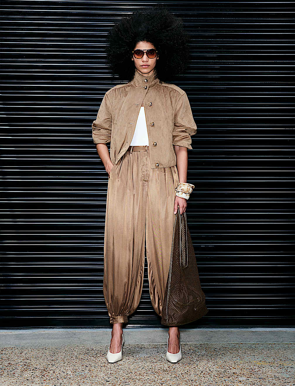 Suedette Funnel Neck Short Jacket