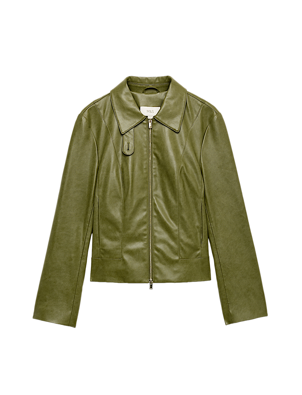 Faux Leather Harrington Jacket
