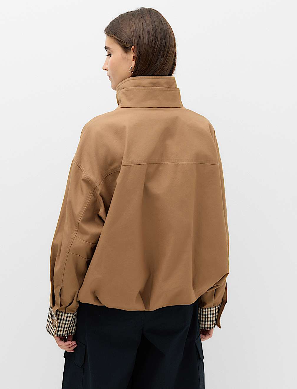 Check Contrast Bomber Jacket