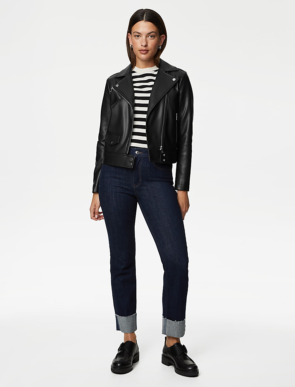 Faux Leather Biker Jacket