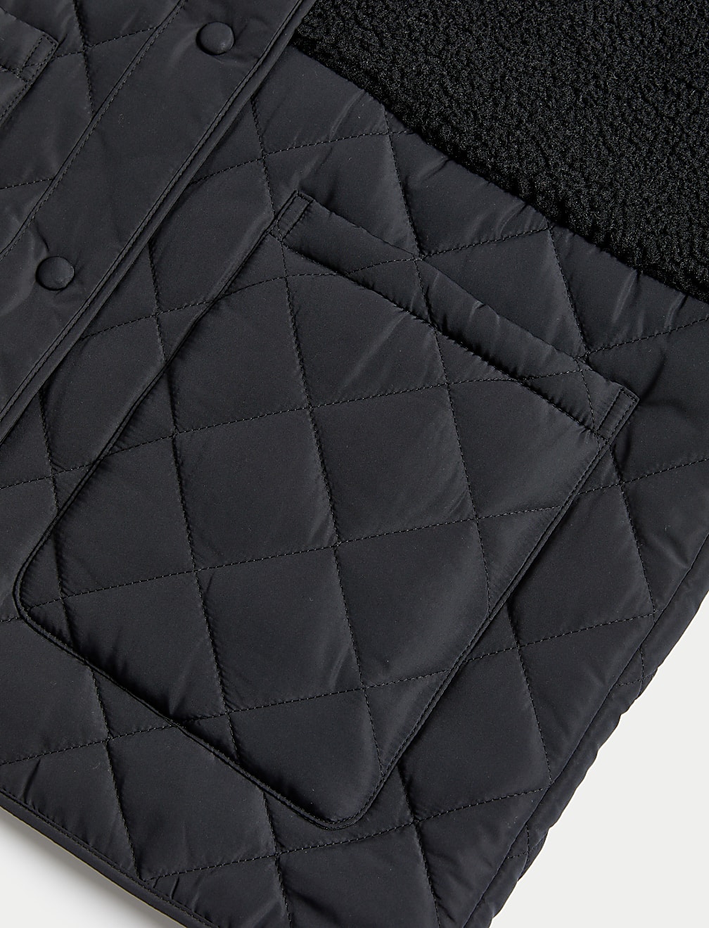Borg Quilted Hooded Puffer Jacket