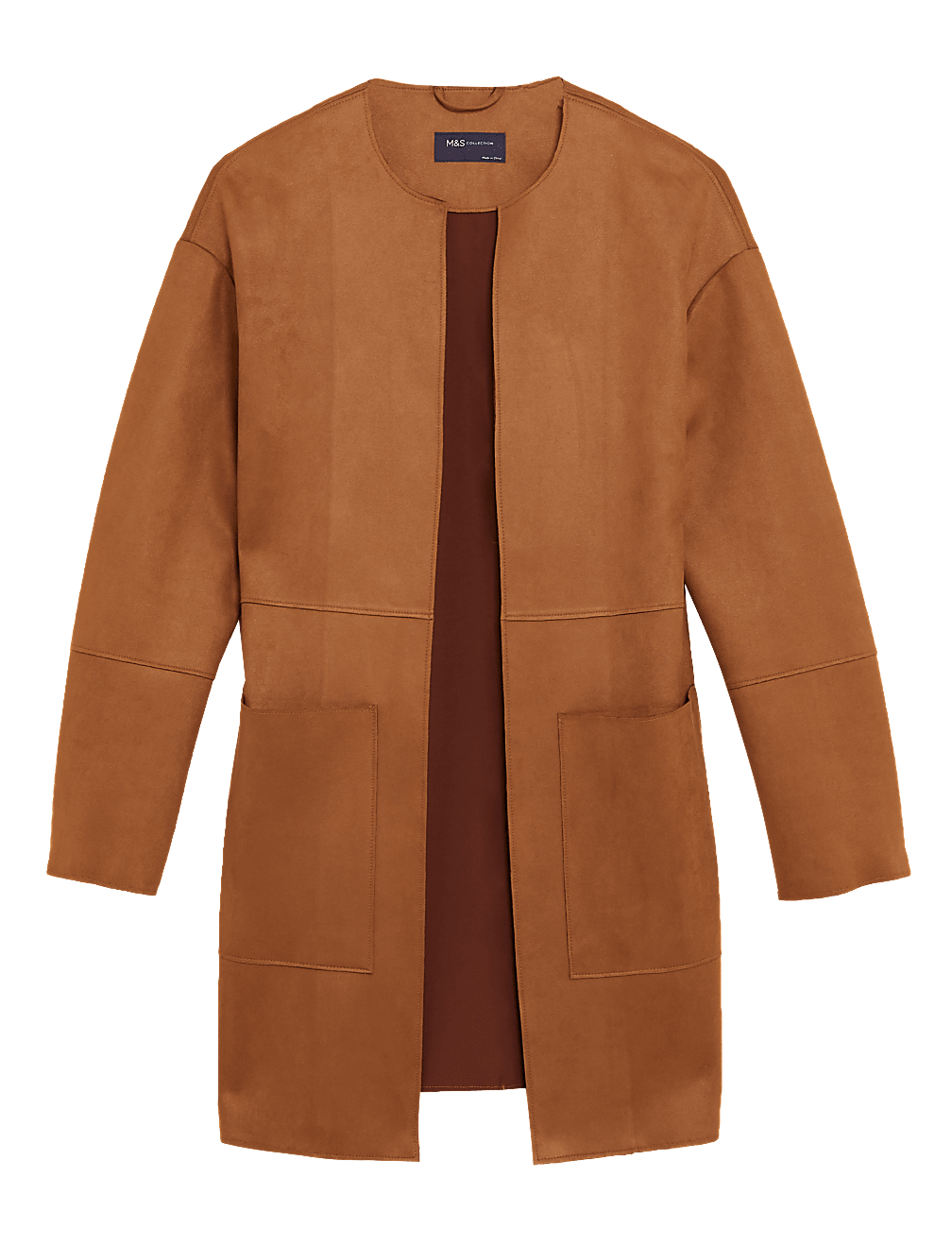 Suedette Lightweight Collarless Jacket