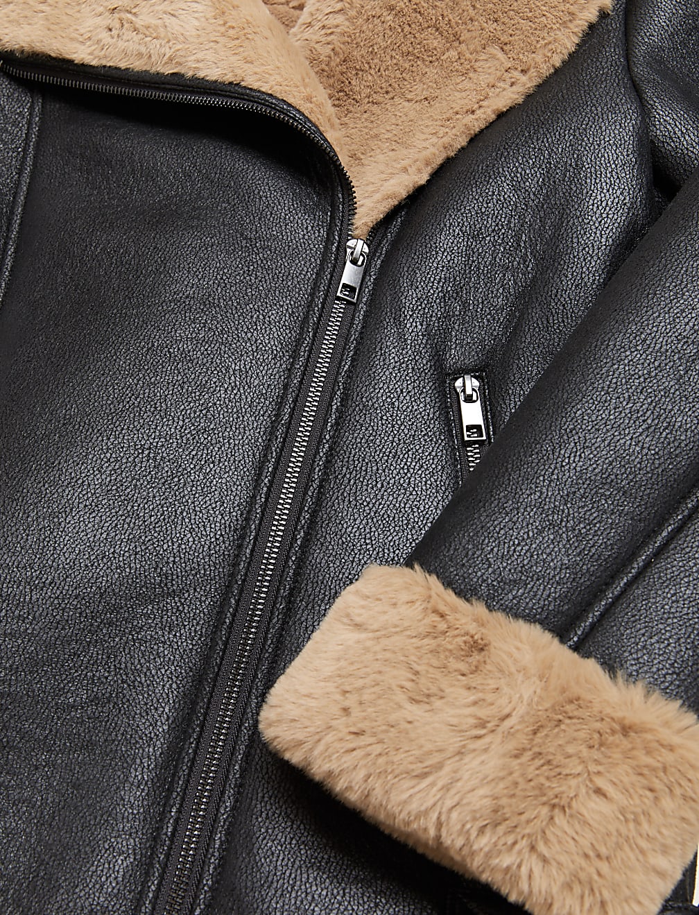 Faux Shearling Aviator Jacket