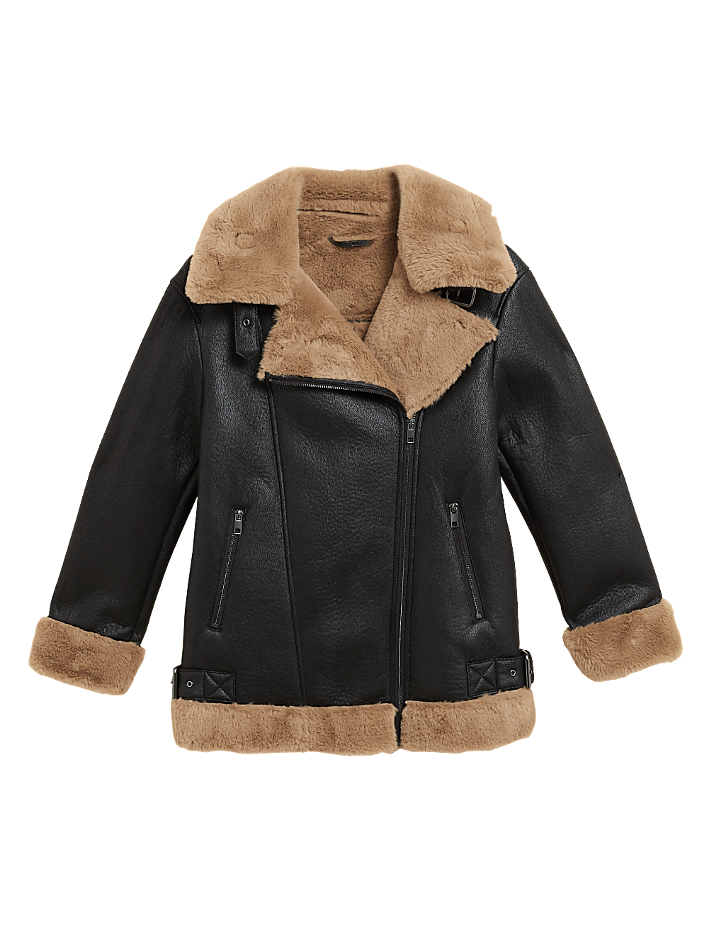 Faux Shearling Aviator Jacket
