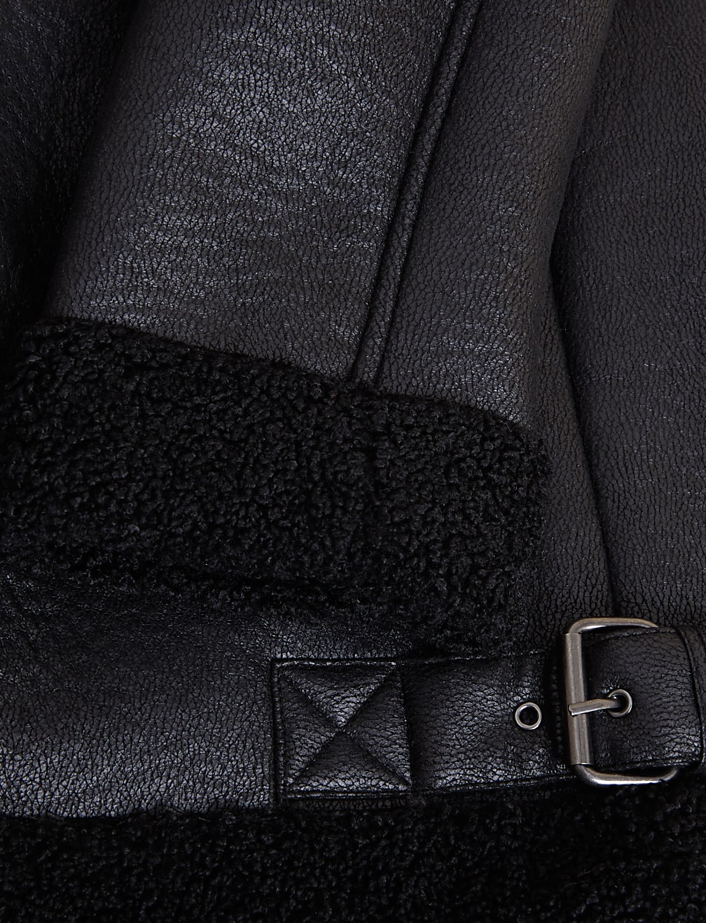 Faux Shearling Hooded Aviator Jacket