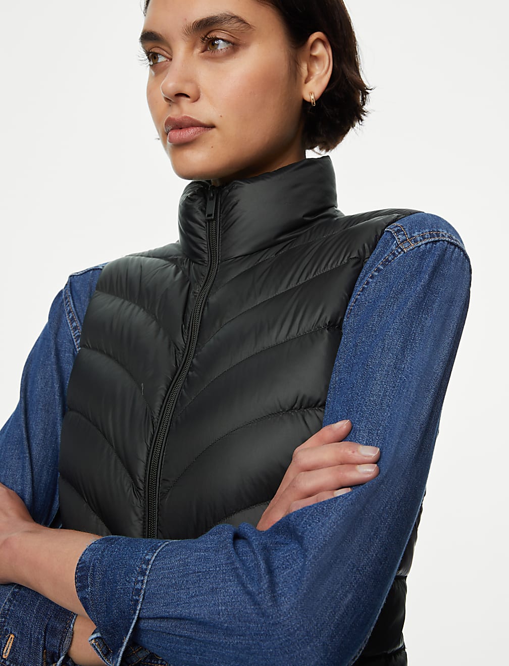 Feather & Down Packaway Puffer Gilet