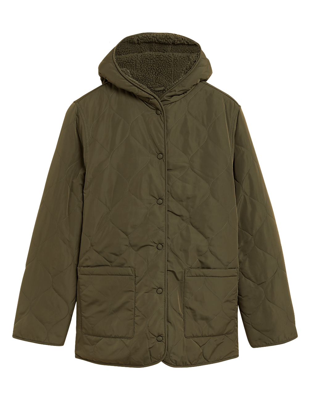Textured Quilted Reversible Puffer Jacket