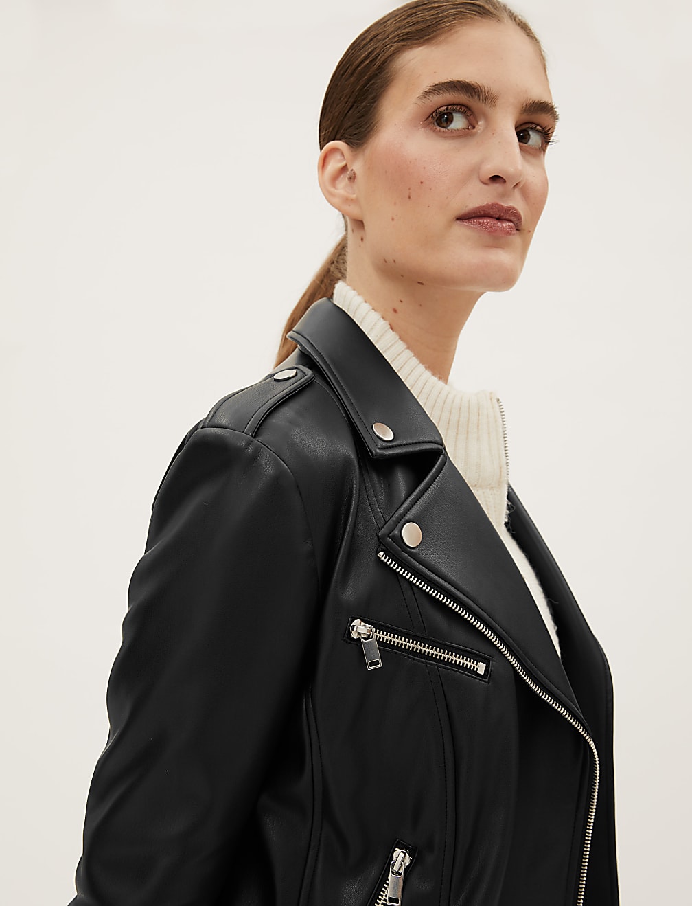 Faux Leather Biker Jacket