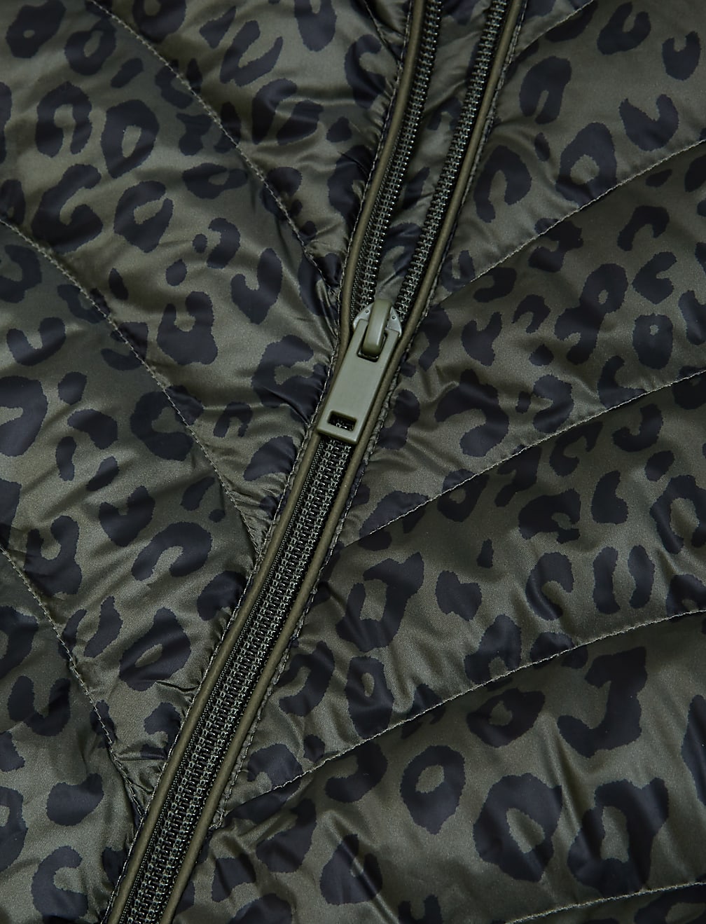 Feather & Down Animal Print Puffer Jacket